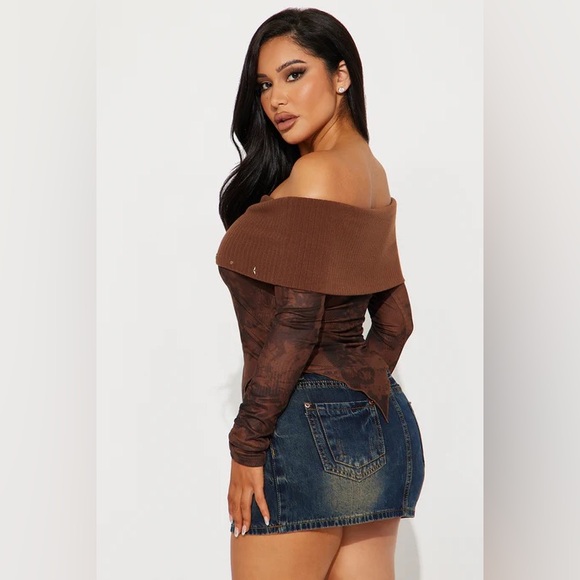 FASHION NOVA Say Less Off Shoulder Top - Chocolate
Size: 3X - Picture 3 of 7